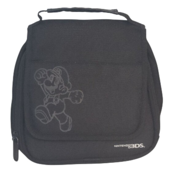 Nintendo 3DS Super Mario Carrying Case Travel Bag Transporter Black Video Games - Picture 1 of 16